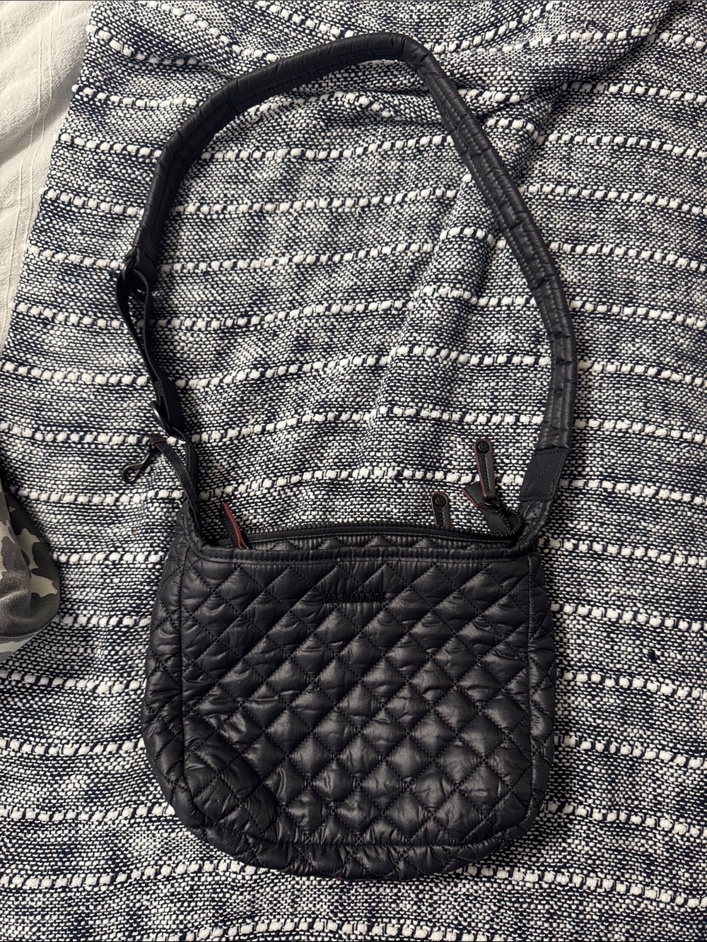 MZ Wallace Quilted Black Crossbody Shoulder Bag - Women's Everyday Style